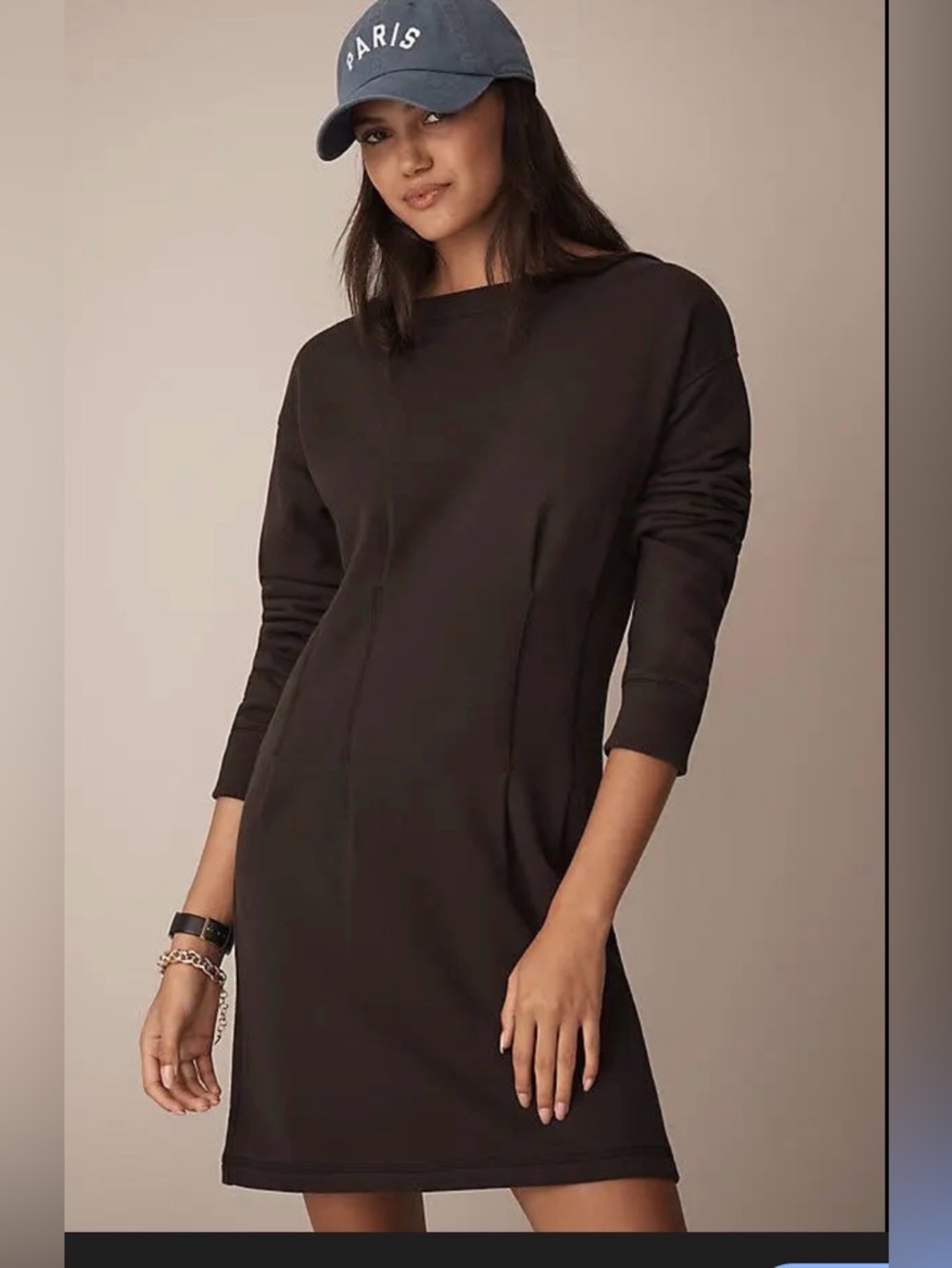 Nation LTD Black Long-Sleeve Sweatshirt Dress